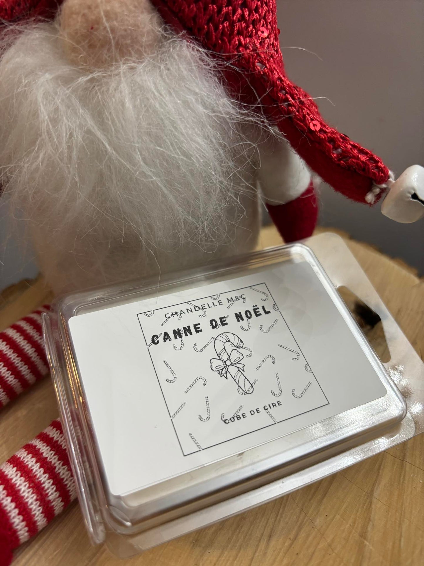 Cube de cire : Canne de noël